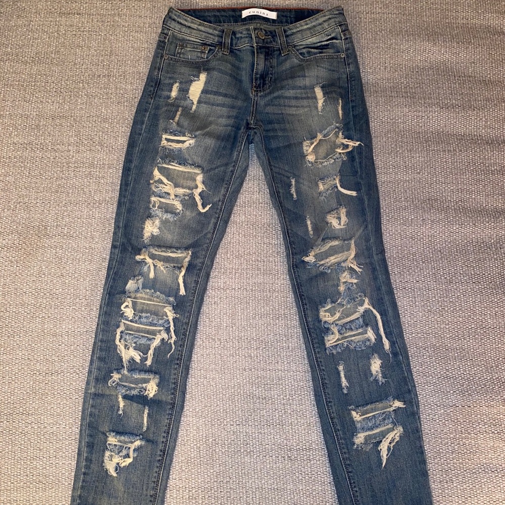 Eunina Ripped Mid Rise Skinny Jeans - Picture 2 of 10